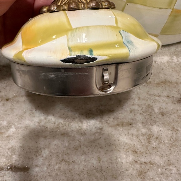 Mackenzie Childs Parchment Check 3 qt Tea Kettle - Picture 5 of 7